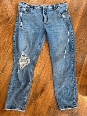 Abercrombie & Fitch The Skinny High Rise Light Blue Distressed Denim Jeans